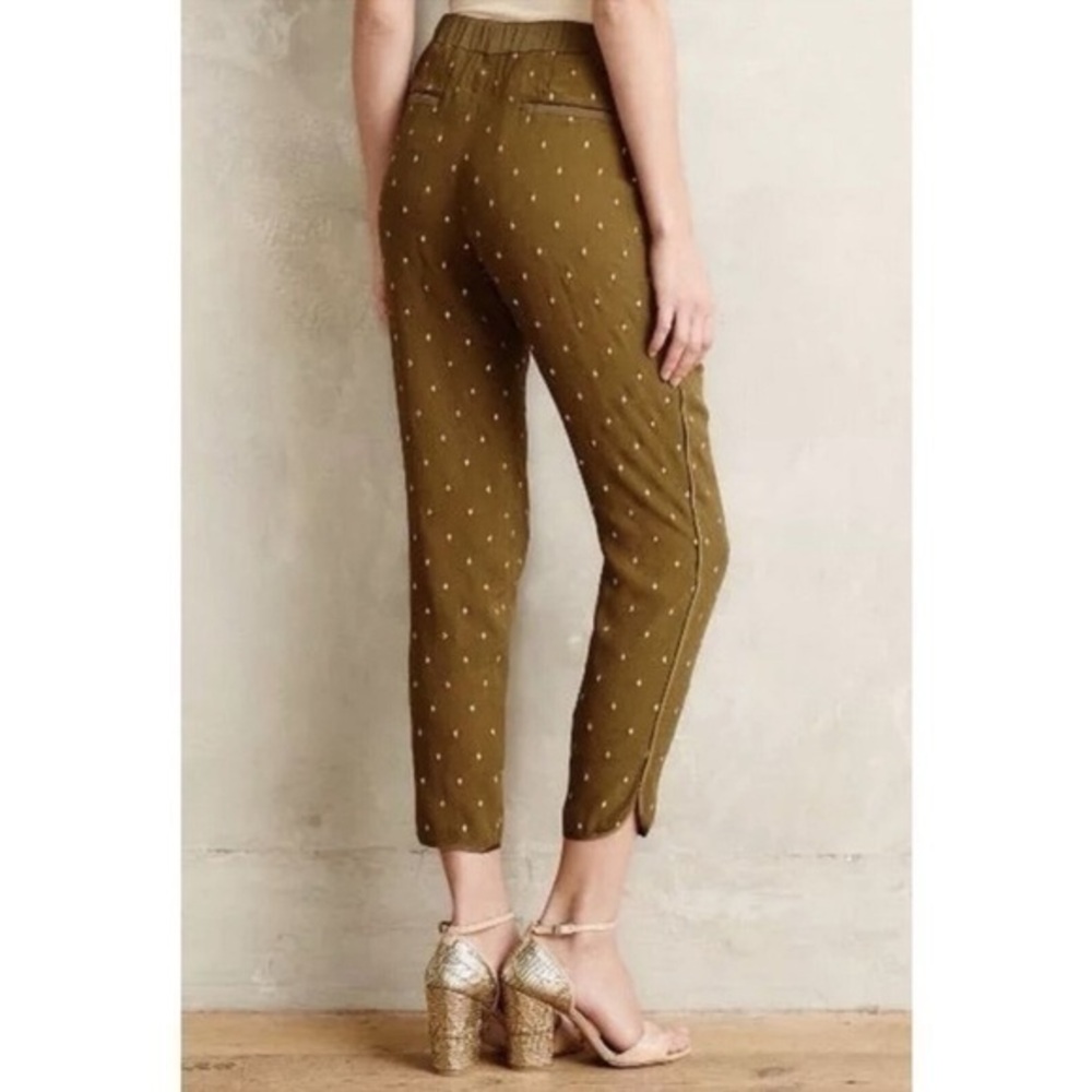 Anthropologie Elevenses Goldform
Embroidered Trousers